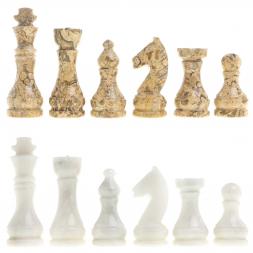 Шахматы "Стандарт" мрамор, ракушечник доска 30х30см