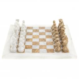 Шахматы "Стандарт" мрамор, ракушечник доска 30х30см