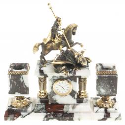 Письменный набор "Георгий Победоносец" из мрамора