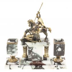 Письменный набор "Георгий Победоносец" из мрамора