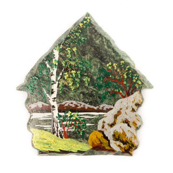 Магнит &amp;quot;Домик&amp;quot; камень змеевик 116438