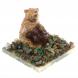 Сувенир &amp;quot;Медведь, играющий на пне&amp;quot; змеевик 116524