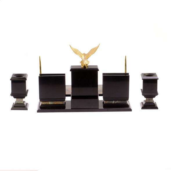 Письменный прибор &amp;quot;Орел&amp;quot; камень офиокальцит 125431