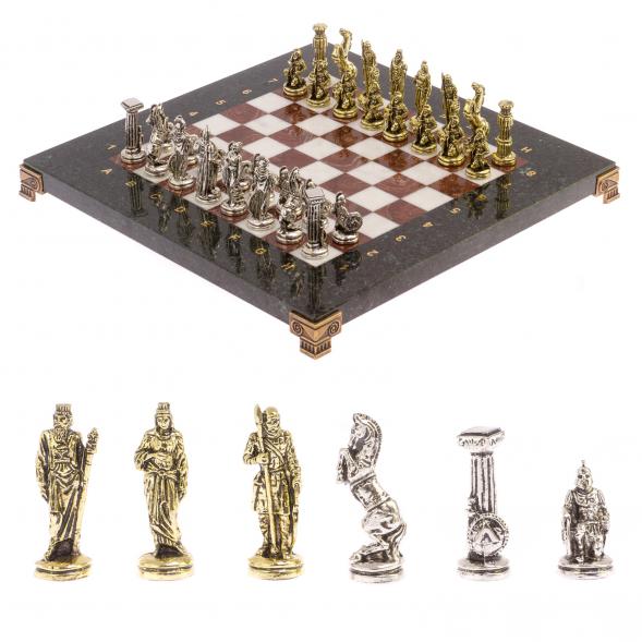 Шахматы &amp;quot;Царь Леонид&amp;quot; доска 28х28 см лемезит мрамор 126043