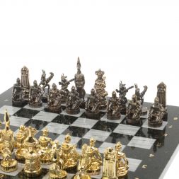 Шахматы настольные "Шахерезада" 40х40 см серый мрамор
