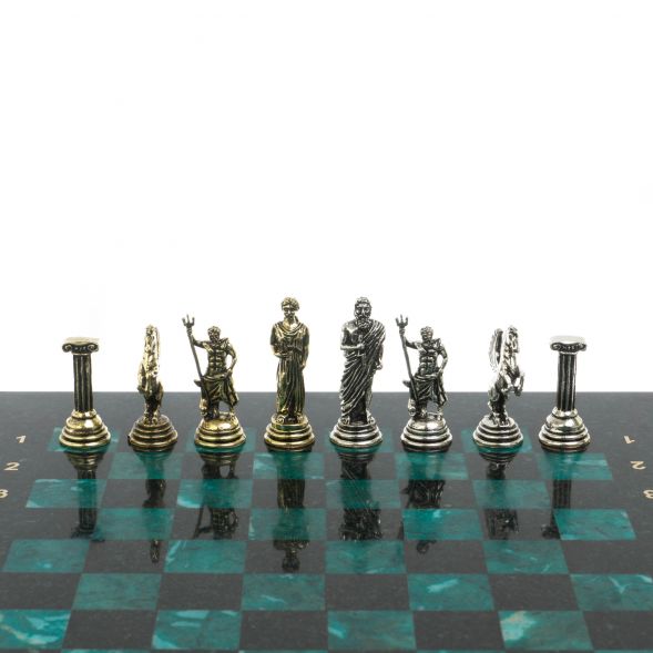 Настольные шахматы &amp;quot;Атлас&amp;quot; из змеевика 28х28 см 127739