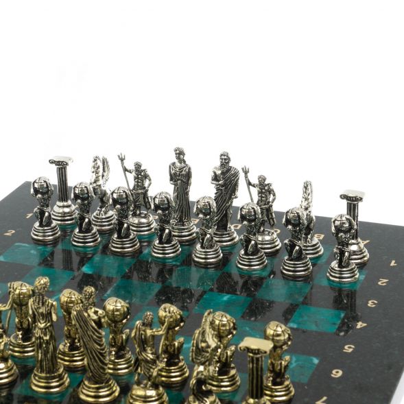 Настольные шахматы &amp;quot;Атлас&amp;quot; из змеевика 28х28 см 127739