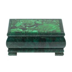 Шкатулка с иллюстрацией под камень малахит 16х8х7,5 см