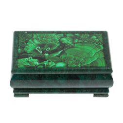 Шкатулка с иллюстрацией под камень малахит 16х8х7,5 см