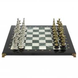 Шахматы &amp;quot;Отечественная война 1812 г.&amp;quot; на подставках доска 40х40 см мрамор змеевик