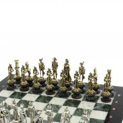 Шахматы &amp;quot;Отечественная война 1812 г.&amp;quot; на подставках доска 40х40 см мрамор змеевик