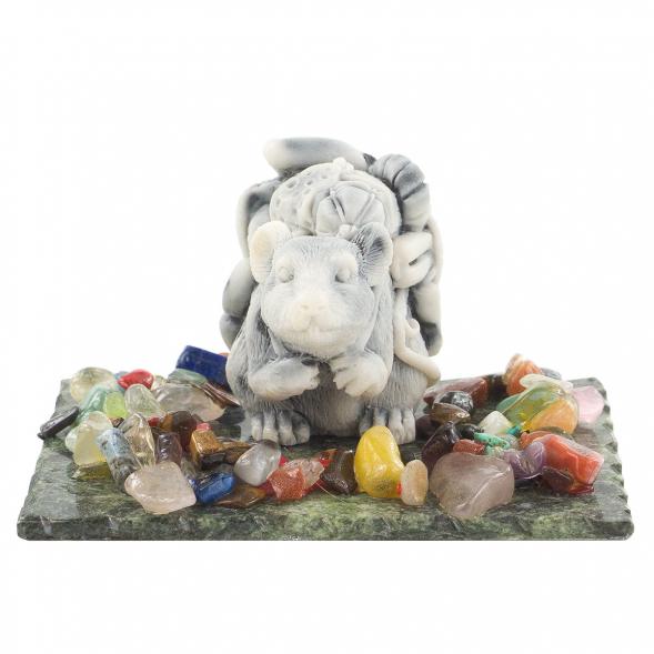 Сувенир &amp;quot;Крыса с рюкзаком&amp;quot; мрамолит 120247