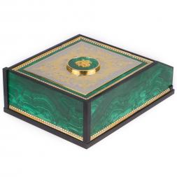 Лоток для бумаг А4 камень малахит Златоуст