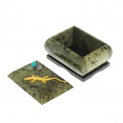 Прямоугольная шкатулка с ящерицей 7,5х6х5 см