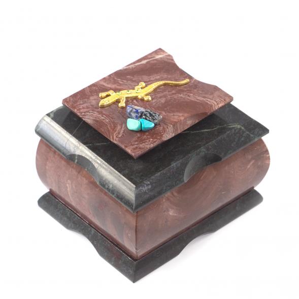 Шкатулка из камня лемезит &amp;quot;Оригинал&amp;quot; 10х8х7,5 см 121473