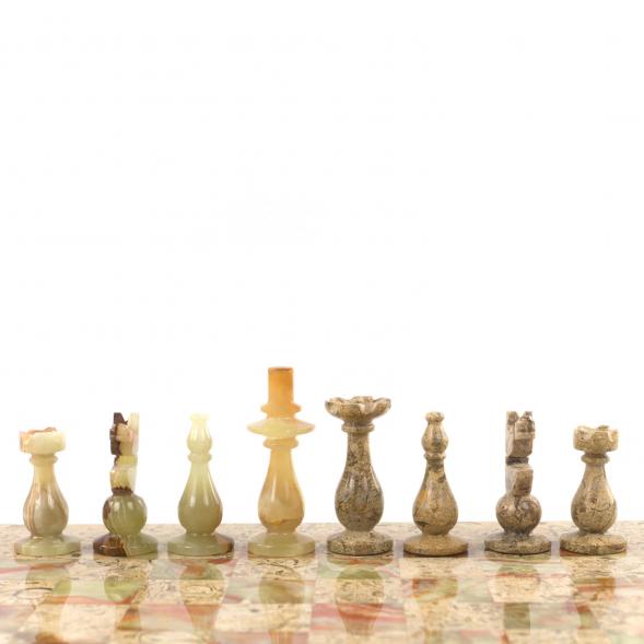 Каменные шахматы из оникса &amp;quot;Игрок&amp;quot; доска 38х38 см 121664