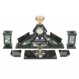 Письменный набор &amp;quot;Герб РФ&amp;quot; камень офиокальцит