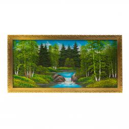 Картина "Летний пейзаж" багет 43х85 см, каменная крошка