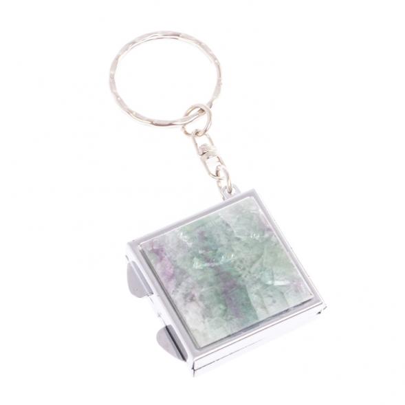 Складное зеркало брелок из флюорита квадратное 126645