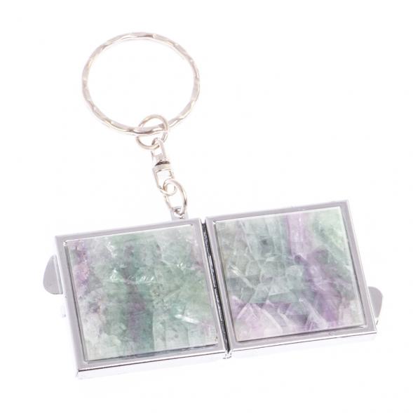 Складное зеркало брелок из флюорита квадратное 126645