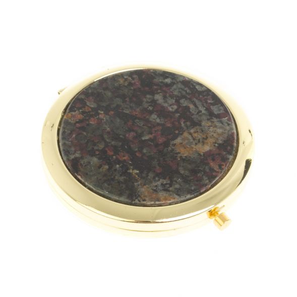 Зеркало круглое из камня эвдиалит цвет золото 127178