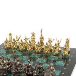 Шахматы подарочные "Шахерезада" 40х40 см шабровский змеевик