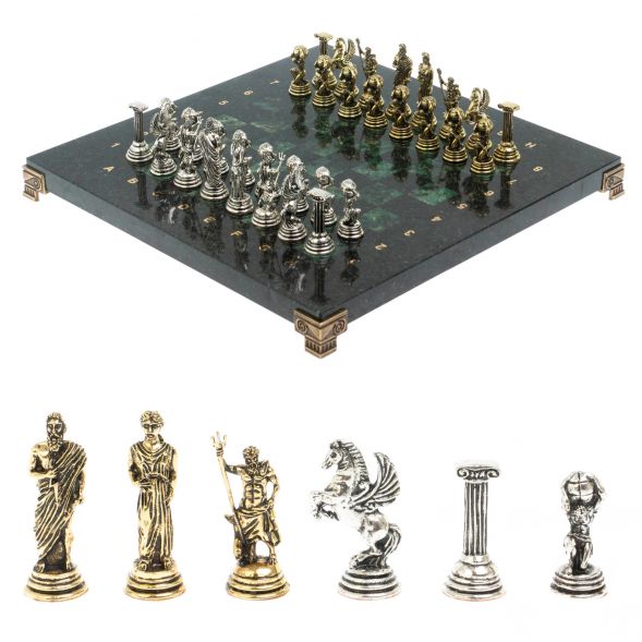 Шахматы &amp;quot;Атлас&amp;quot; доска 28х28 см шабровский змеевик 127969