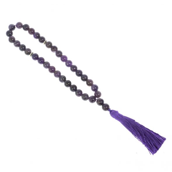 Четки из камня аметист круглые 35 бусин 128586