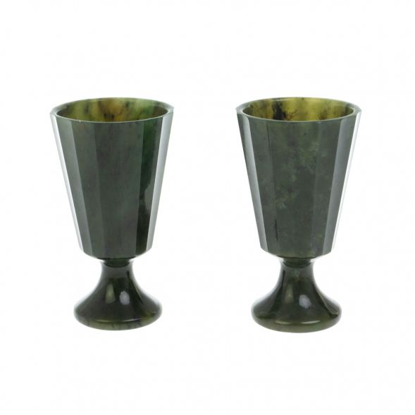Фужеры 2 шт граненые из нефрита 5х5х9,5 см 60 мл 128663
