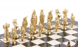 Шахматы настольные &amp;quot;Средневековье&amp;quot; 40х40 см камень мрамор змеевик