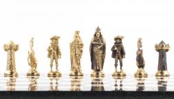 Шахматы настольные &amp;quot;Средневековье&amp;quot; 40х40 см камень мрамор змеевик