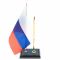 Подставка под ручку с флагом РФ из иркутского лазурита 10х7х25 см