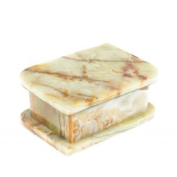 Шкатулка из зелено-коричневого оникса 13х9х5,5 см (3,5х5)