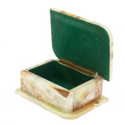 Шкатулка из зелено-коричневого оникса 13х9х5,5 см (3,5х5)