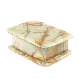 Шкатулка из зелено-коричневого оникса 13х9х5,5 см (3,5х5)