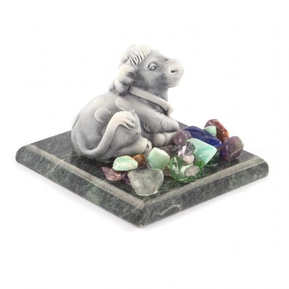 Статуэтка &amp;quot;Бык лежит&amp;quot; мрамолит змеевик 121191