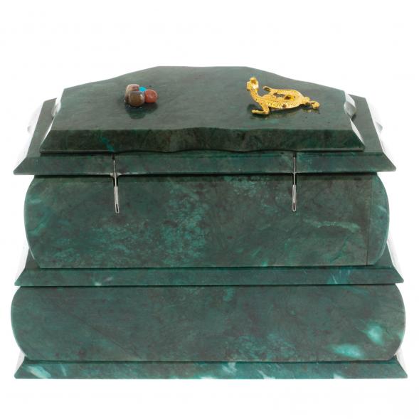 Ларец для украшений их змеевика с ящерицей 129881