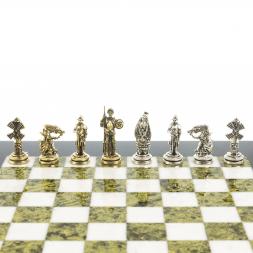 Шахматы &amp;quot;Дон Кихот&amp;quot; доска 28х28 см из камня мрамор змеевик