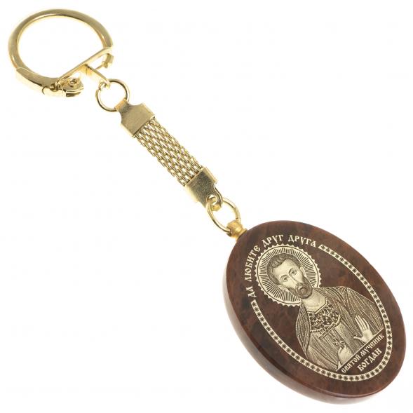 Брелок-оберег с молитвой &amp;quot;Святой Богдан&amp;quot; камень обсидиан 123152