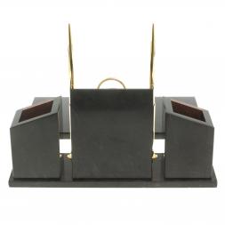 Письменный набор &amp;quot;Канцелярский&amp;quot; с гербом камень лемезит