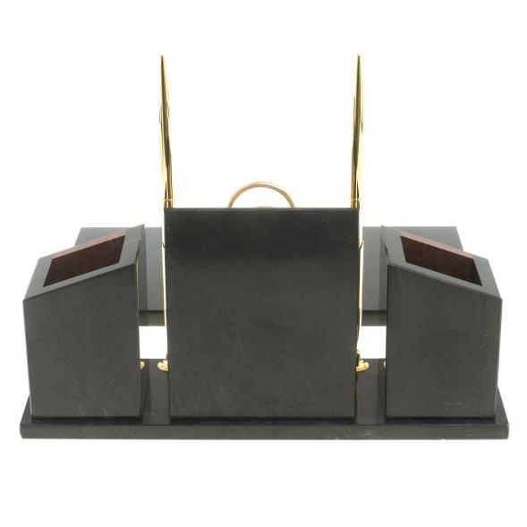 Письменный набор &amp;quot;Канцелярский&amp;quot; с гербом камень лемезит 124049