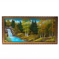 Картина "Осенний пейзаж" багет 43х85 см, каменная крошка