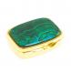 Таблетница на 2 отделения камень малахит с хризоколлой цвет золото 126713