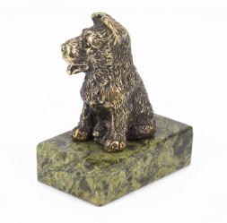 Статуэтка &amp;quot;Собачка средняя №2&amp;quot; из бронзы и змеевика