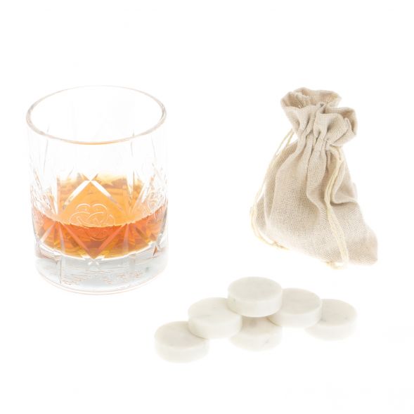 Камни для виски &amp;quot;Фишки&amp;quot; из белого мрамора 6 штук 127420