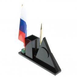 Настольный набор "Пирамида" из малахита 25х11,5х27 см