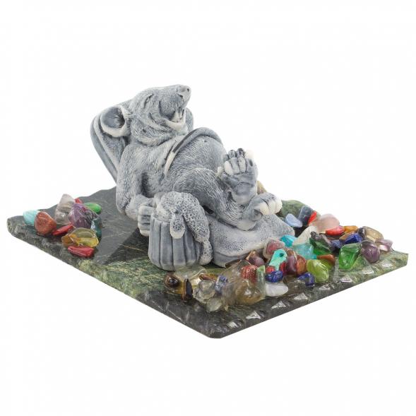 Сувенир из мрамолита &amp;quot;Крыса на шезлонге с пивом&amp;quot; 120249