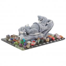 Сувенир из мрамолита "Крыса на шезлонге с пивом"