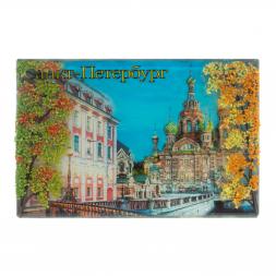 Настольное панно &amp;quot;Спас на крови&amp;quot; из змеевика 14х9х4,5 см