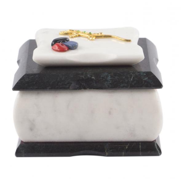 Шкатулка из белого мрамора &amp;quot;Оригинал&amp;quot; 10х8х7,5 см 121475